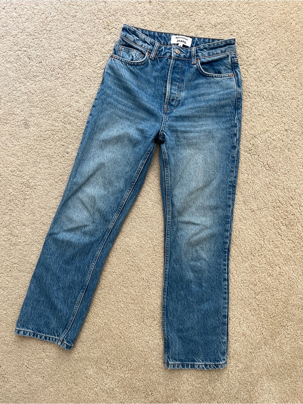 Reformation Cynthia High Rise Straight Cropped Jeans